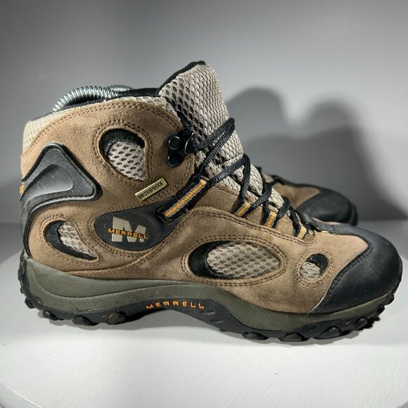 Merrell Chameleon Kids Youth Boys Size 4.5 Hiking Boots Waterproof Shoes Brown - Picture 5 of 12